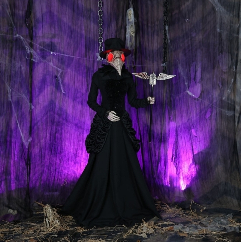 Last One! 5.5ft Ms Plague Doctor Motion Activated Animatronic